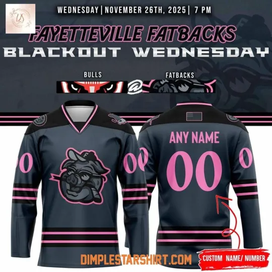 Discover Personalize Fayetteville Marksmen Fatbacks Blackout Wednesday Hockey Shirt Men's