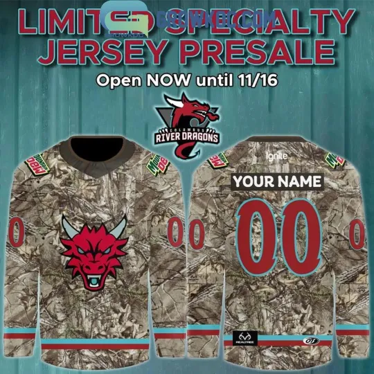 Discover Custom Columbus River Dragons Outdoors Night 2025 Hockey Shirt Men's Fan Gear