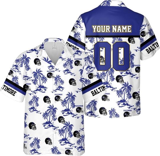 Discover Personalized Baltimore Football Team Ravens Hawaiian Shirts for Men, Gift for Fan