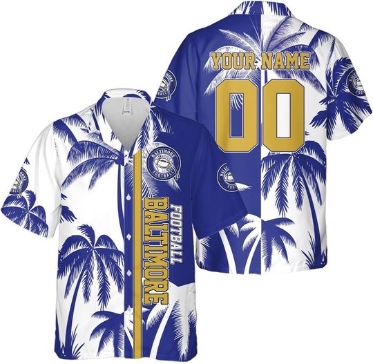 Discover Personalized Baltimore Football Team Ravens Hawaiian Shirts for Men, Gift for Fan