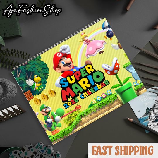 Discover Fixer Video Game 2026 Calendar, Gamer Monthly Wall Calendar, 2026 Mar.io Calendar