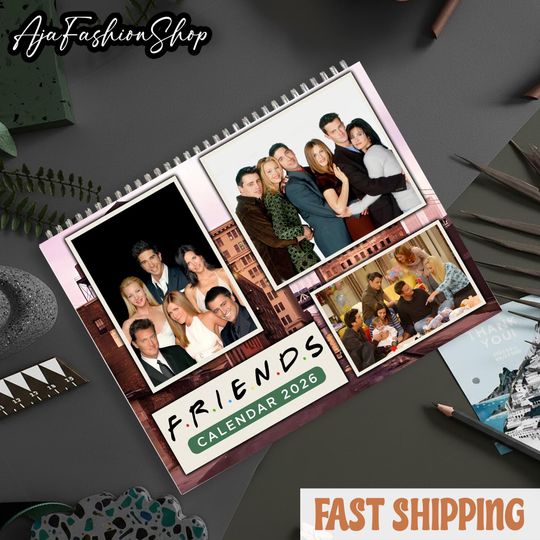 Friends Giving Movie Wall Calendar 2026, Friends TV Show Calendar, Celebrity Monthly Planner