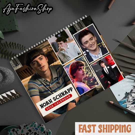2026 Noah Schnapp Wall Calendar, Celebrity Movie Star Calendar, New Year Wall Decor, Glossy & Matte Calendar