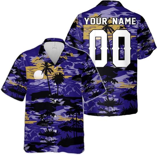Discover Personalized Baltimore Football Team Ravens Hawaiian Shirts for Men, Gift for Fan