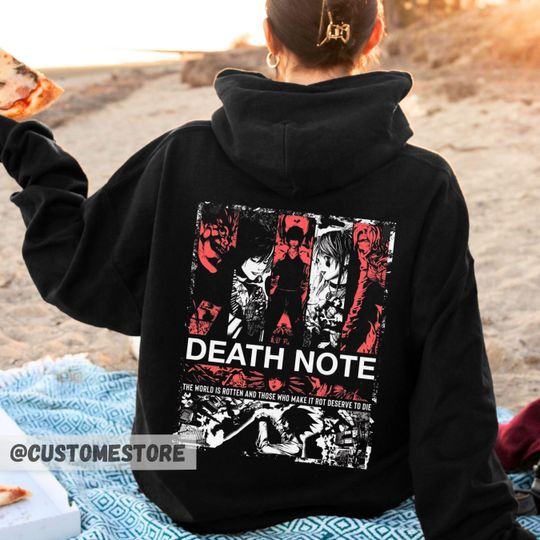 Discover Retro Vintage Anime Hoodie, Unisex Death Notte Anime Apparel