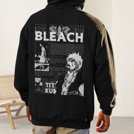 Discover Vintage RIPP JUNC Anime Hoodie Ichigo Kurosaki Otaku Apparel