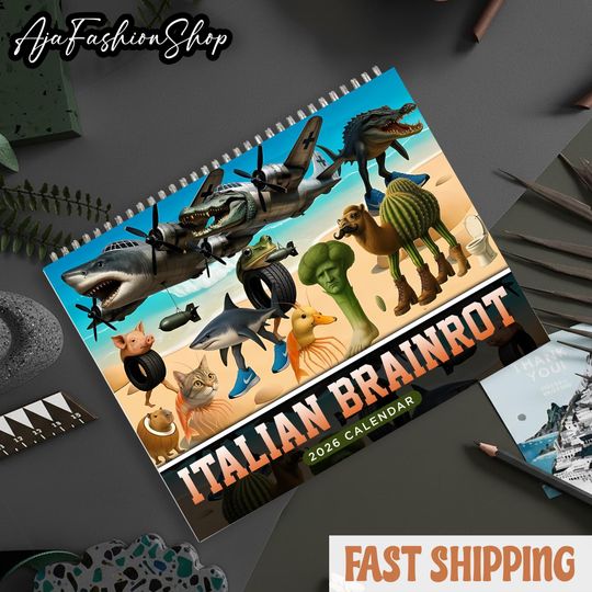 Discover Italian Brainrot Calendar 2026, Slang Gen Alpha Calendar, Meme Monthly