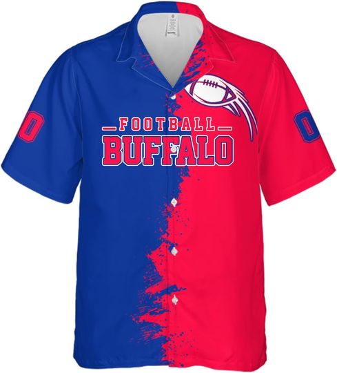 Discover Custom Sport Fan Casual Name Number Football Hawaiian Shirts Personalized Men Button Down Shirts