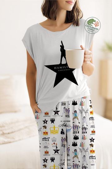 Discover Hamilton Musical Pajamas Set, Broadway Theater Sleepwear, Hamilton Fan PJs, Stage Play Loungewear, Cozy Gift for Musical Lovers