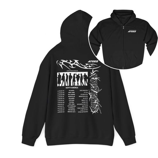 Ateez In Your Fantasy World Tour 2025 Zip Hoodie, Mighteez Lemon Drop Hoodie, Golden Hour Part 3 Hoodie