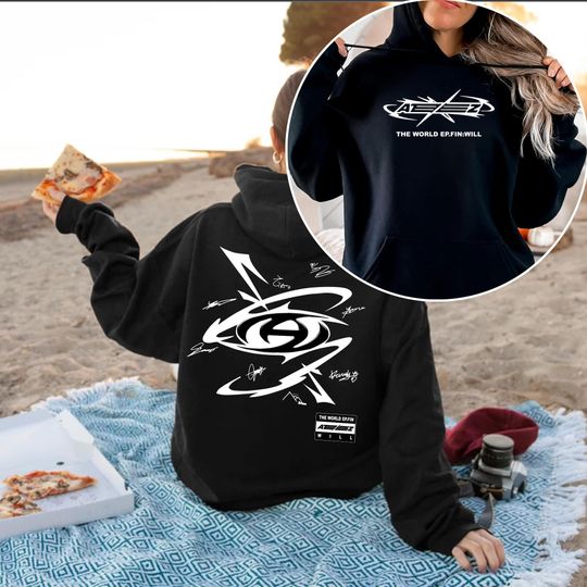 Ateez The World Ep.Fin Will Album Signatures Double Sided Hoodie, Ateez Tour Shirt, Kpop Ateez Members Hoodie
