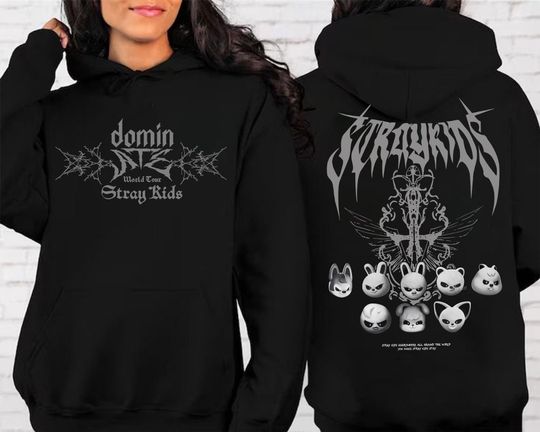 Discover Stray Kids dominATE World Tour US 2025 Double Sided Hoodie, Hop & Do It Album T-Shirts, Members Merchandise