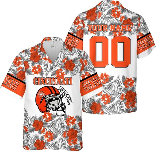 Personalized Cincinnati Football Team Bengals Hawaiian Shirts for Men, Gift for Fan
