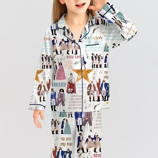 Discover Hamilton Musical Pajamas Set, Broadway Theater PJs, Alexander Hamilton Sleepwear, Kids Pajama Set, Musical Gift for Fans