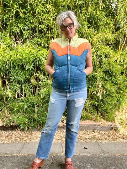 Weather Watcher vintage 1970s/80s tricolor puffer vest mens or womens size small/medium