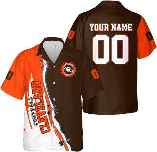 Discover Personalized Cleveland Football Team Browns Hawaiian Shirts for Men, Gift for Fan