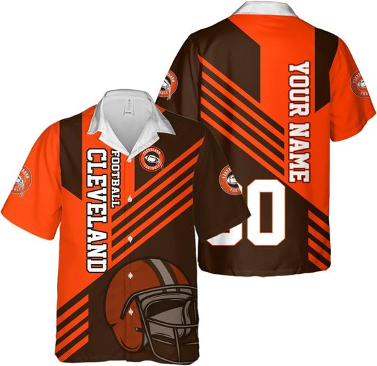 Discover Personalized Cleveland Football Team Browns Hawaiian Shirts for Men, Gift for Fan