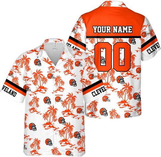 Discover Personalized Cleveland Football Team Browns Hawaiian Shirts for Men, Gift for Fan