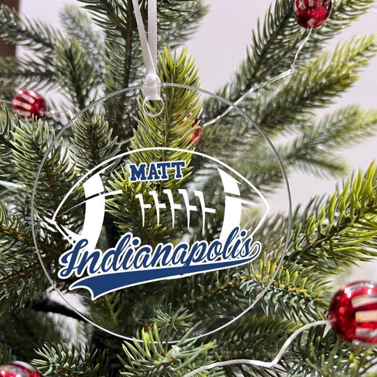 Discover Personalized Football Team Fan Acrylic Ornament  Christmas Holiday Tree Decoration