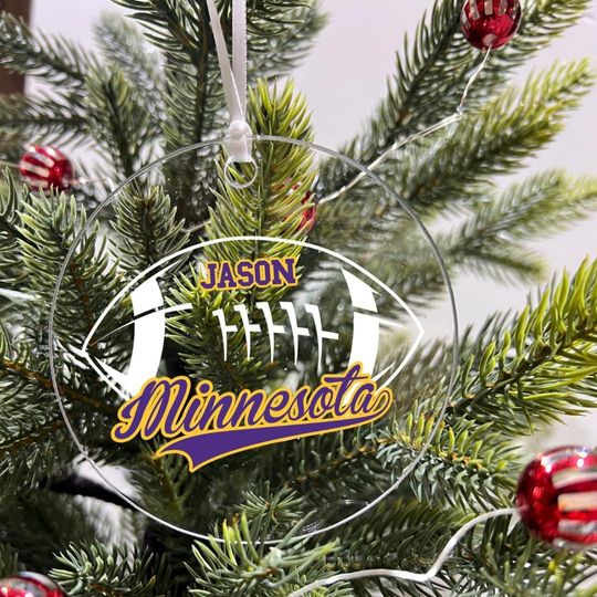 Discover Personalized Football Team Acrylic Ornament - Minnesota Holiday Keepsake,  Tree Decoration