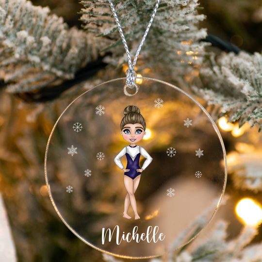 Discover Personalized Gymnastics Photo Acrylic Ornament, Christmas Tree Decoration, Holiday Keepsake
