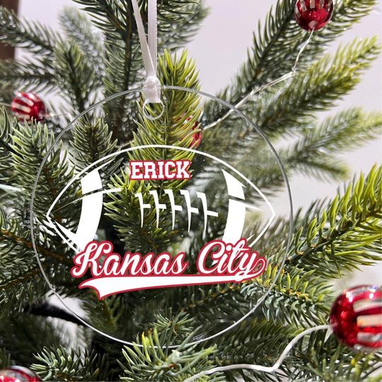 Discover Personalized Football Team Acrylic Ornament - Christmas Tree Decoration - Kansas City