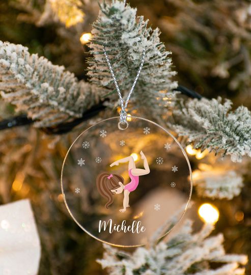 Discover Personalized Gymnast Photo Ornament - Xmas Keepsake,  Acrylic Holiday Tree Decoration