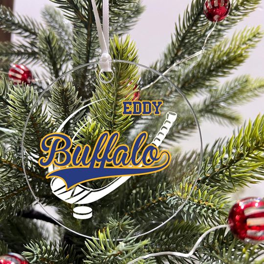 Discover Personalized Hockey Team Acrylic Ornament - Festive Christmas Tree Hanging Decoration - Buffalo
