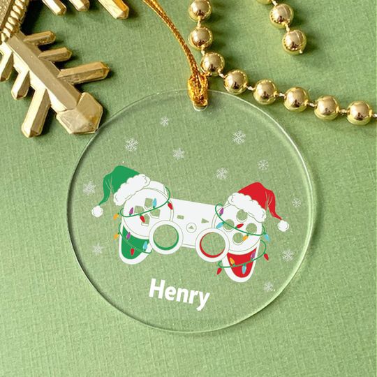 Discover Personalized Photo Ornament - Gaming Controller Holiday Decor