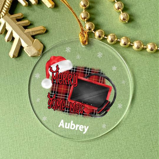 Discover Personalized Photo Acrylic Ornament with Gaming Controller Design - Christmas Tree Decor and Keepsake