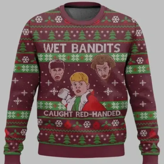 Wet Bandits Caught Red handed Home Alone Ugly Sweater