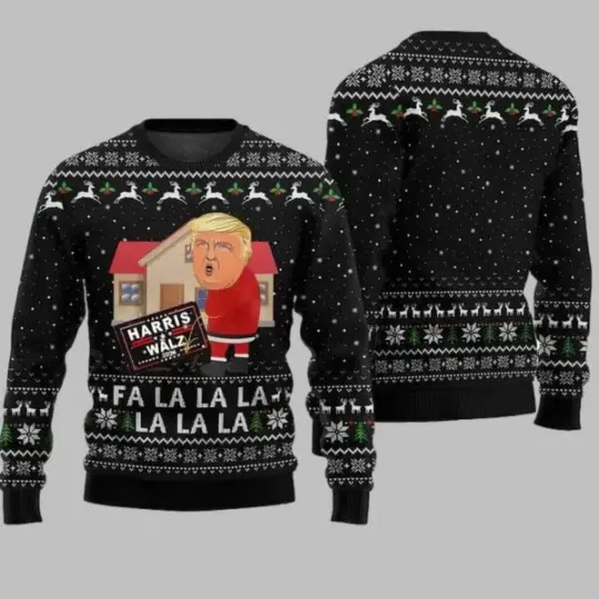 Discover Trump 2024 Fa la la la la la la Anti Harris Ugly Christmas Sweater