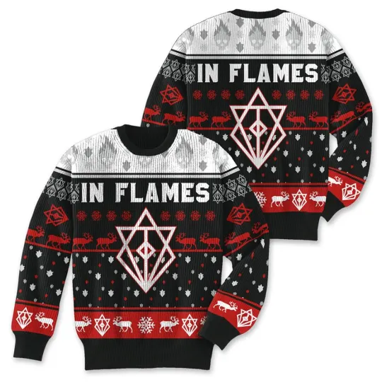 Discover In Flames Holiday Sweaters Ugly Unisex For Everyone