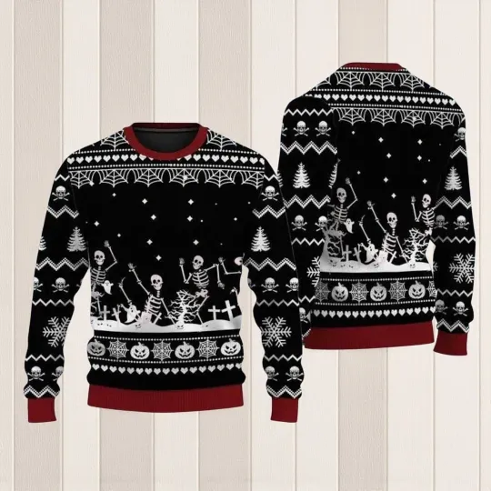 Discover Skeleton Christmas Ugly Sweater 3D All Over Print Ugly Sweater
