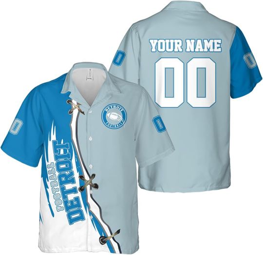 Discover Personalized Detroit Football Team Lions Hawaiian Shirts for Men, Gift for Fan