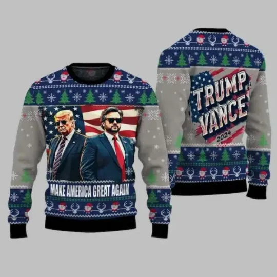 Discover Trump Make America Great Again 2024 Christmas Ugly Christmas Sweater