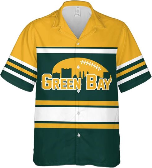 Discover Men's Football Custom Hawaiian Button-Down Shirt Personalized Name Number Beach Aloha Shirts