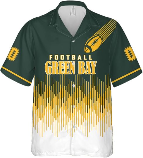 Discover Custom Sport Front Back Casual Name Number Football Hawaiian Shirts Personalized Men Button Down Shirts