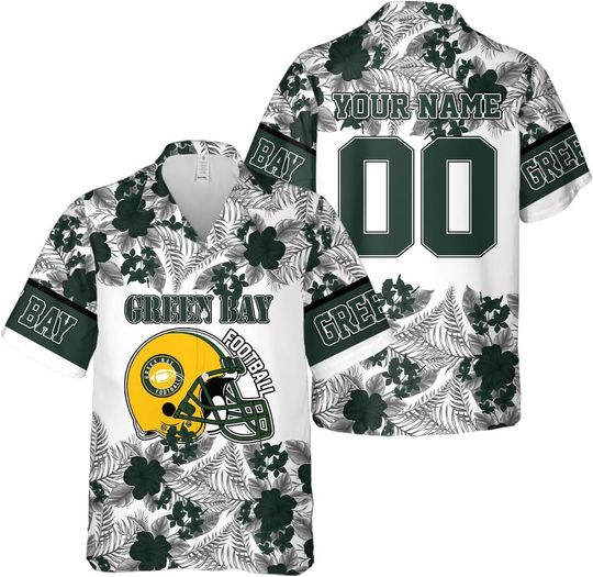 Discover Custom Football Shirt for Men Sport Summer Hawaiian Tropical Floral Custom FrontBack Aloha Beach Button Shirts