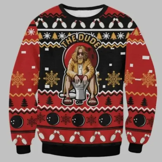 The Big Lebowski Dude Ugly Christmas Sweater
