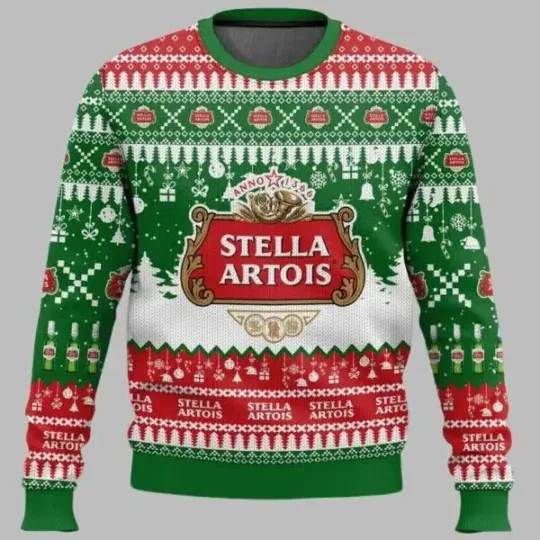 Discover Stella Artois United Kingdom Beer Ugly Christmas Sweater
