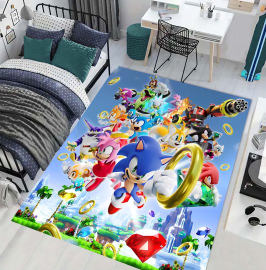 Discover Sonic the Hedgehog Rug Kids Room Decor Gamecube Adventure Carpet