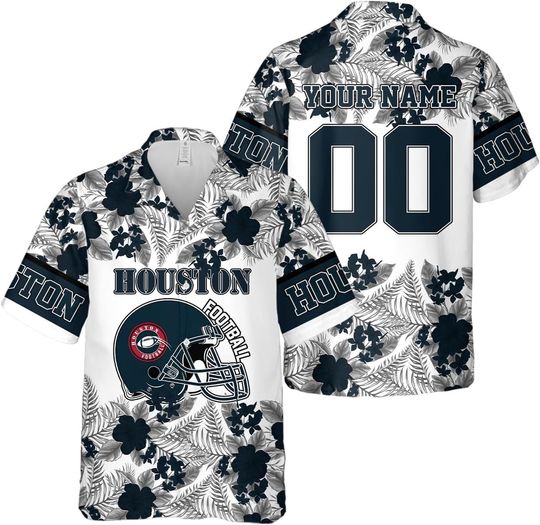 Discover Personalized Houston Football Team Texans Hawaiian Shirts for Men, Gift for Fan