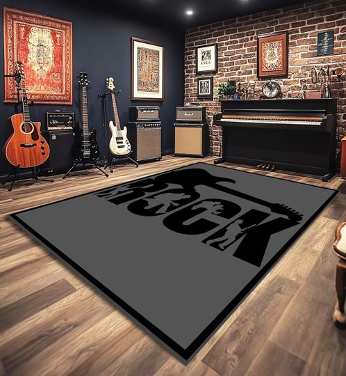 Discover Rock and Roll Music Rug - Hard Rock Band Carpet