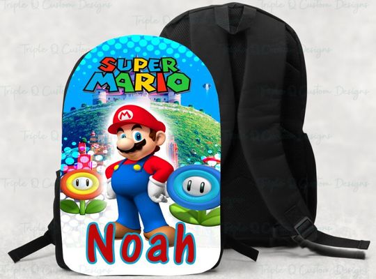 Discover Custom Mario Bookbag / Personalized Large Back Pack