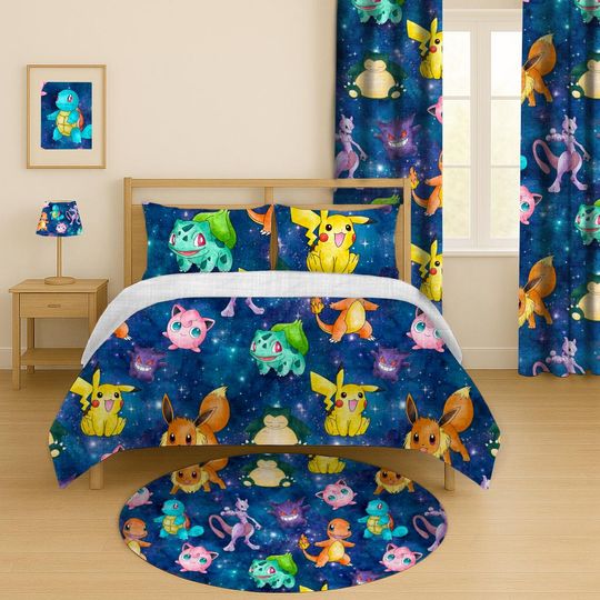 Discover Custom bedding character catch em duvet cover pillow kids home bed set matching boys girls adult luxury single double king superking cotton