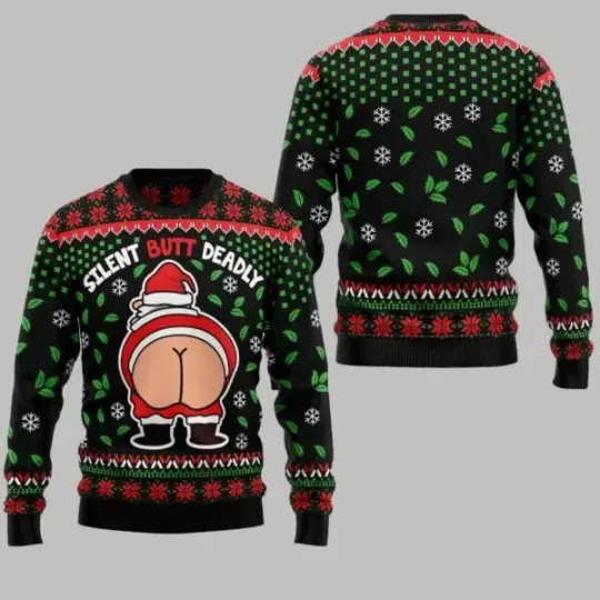 Discover Santa Claus Silent Butt Deadly Ugly Christmas Sweater