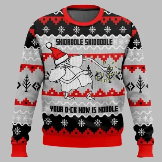 Discover Skidaddle Skidoodle Your Dick now is noodle Ugly Christmas Sweater