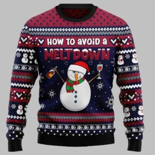 Discover Red Wine Snowman How To Avoid A Meltdown Ugly Christmas Sweater