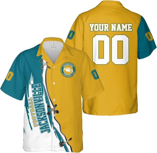Personalized Jacksonville Football Team Jaguars Hawaiian Shirts for Men, Gift for Fan
